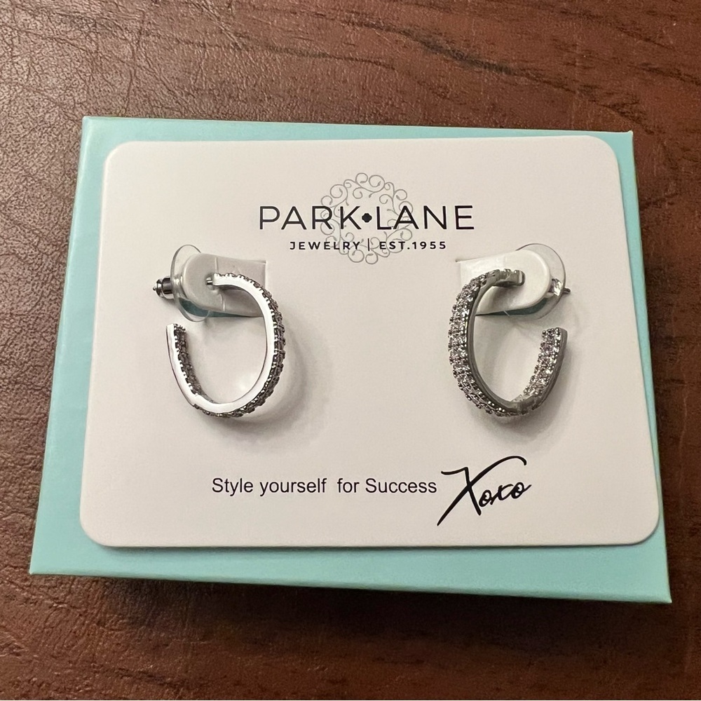 Park Lane Iceluxe Sparkling Silver Earrings | December Sparkle Box Exclusive